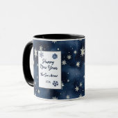 Snowflakes Night Sky Weihnachten Tasse (Vorderseite Links)
