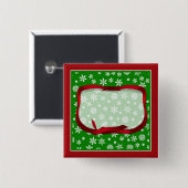 Snowflakes On Green Background Button (Vorne & Hinten)