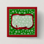 Snowflakes On Green Background Button (Vorderseite)