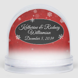 Snowflakes on Red Schneekugeln