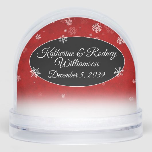 Snowflakes on Red Schneekugeln (Vorderseite)