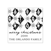 Snowflakes Ornaments Frohe Weihnachtsschrift Gummistempel (Prägung)