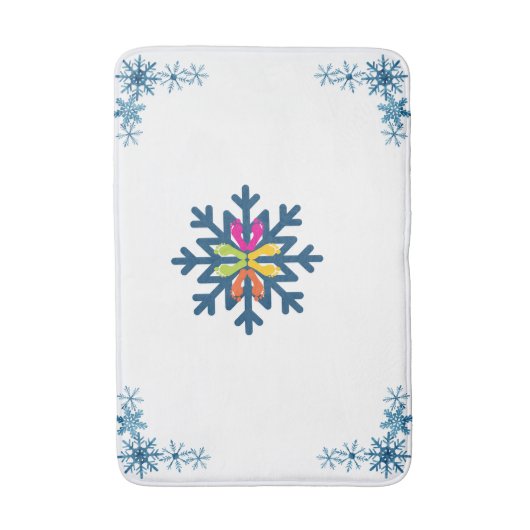 Snowflakes Pattern Bathmat Badematte (Vorderseite Vertikal)