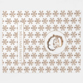 Snowflakes Pattern Gold Weihnachten Weihnachten Fleecedecke (Vorderseite (Horizontal))
