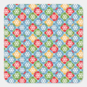 Snowflakes Pattern Square Sticker (Vorderseite)