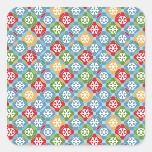 Snowflakes Pattern Square Sticker (Vorderseite)