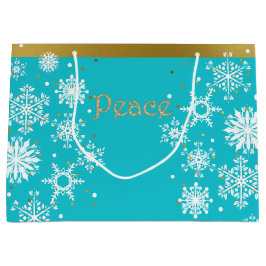 Snowflakes Peace Holiday Geschenktasche Große Geschenktüte