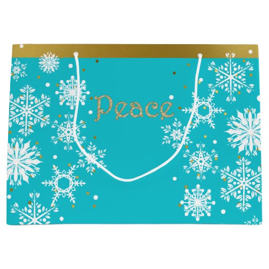 Snowflakes Peace Holiday Geschenktasche Große Geschenktüte (Vorderseite)
