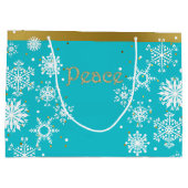 Snowflakes Peace Holiday Geschenktasche Große Geschenktüte (Rückseite)