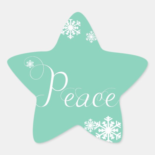 Snowflakes Peace Holiday Star Stickers (Vorderseite)
