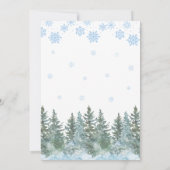 Snowflakes Pine Trees Winter Couples Baby Shower Einladung (Rückseite)