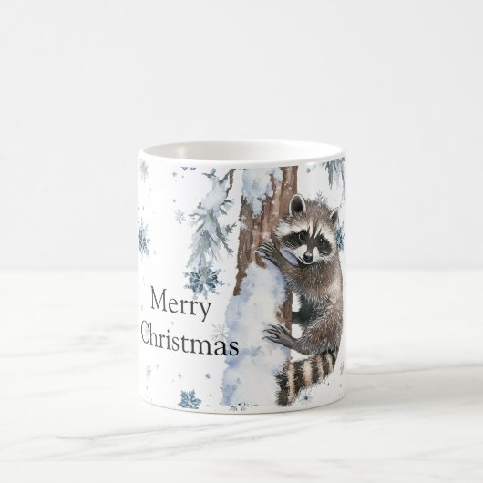 Snowflakes Racoon Winter Christmas Kaffeetasse (Mittel)