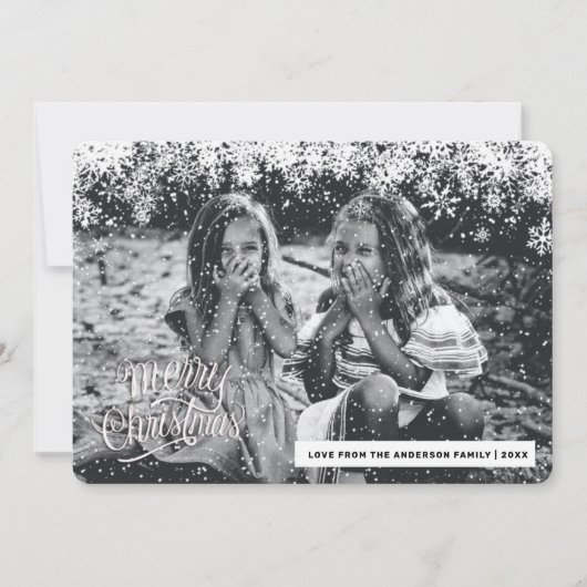 Snowflakes Rahmen Frohe Weihnachtskarte Feiertagskarte (Vorderseite)