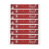 Snowflakes Red Background Wrap Address Labels Rundum-Adressaufkleber (Bogen)