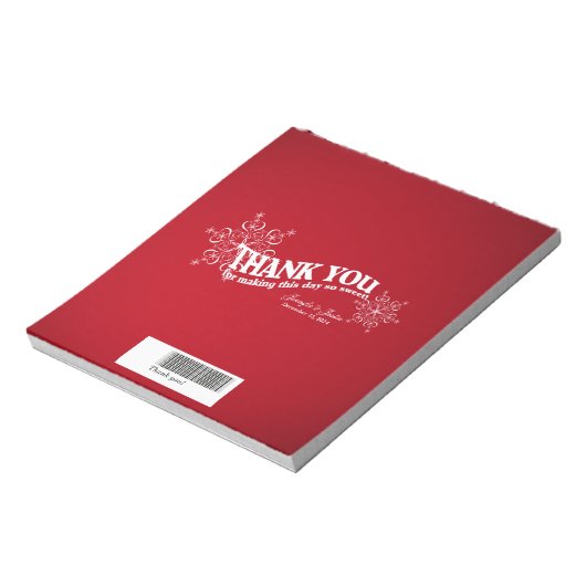 Snowflakes Red Candy Bar Wrap Notizblock (Rotiert)