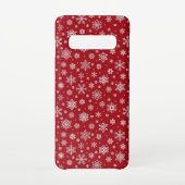 Snowflakes Red Case Samsung Galaxy Hülle (Rückseite)