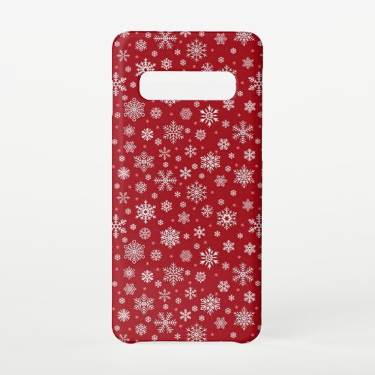 Snowflakes Red Case Samsung Galaxy Hülle (Rückseite)