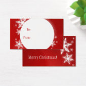 Snowflakes Red White Christmas Geschenk Tag (Schreibtisch)