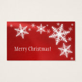 Snowflakes Red White Christmas Geschenk Tag (Rückseite)