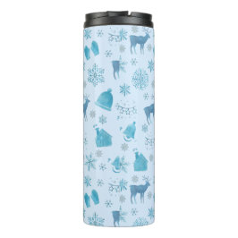 Snowflakes, Reindeer & Elegant Holiday Design Thermosbecher