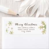 Snowflakes Script Frohe Weihnachtsadresse Label (Insitu)