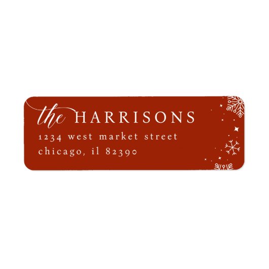 Snowflakes Script & Serif Family Rücksendeadresse (Vorne)