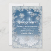 Snowflakes Silver dress ombre tiara Quinceañera Einladung (Rückseite)