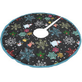Snowflakes Snowman Christmas Mistletoe Reindeer Polyester Weihnachtsbaumdecke (Schrägansicht)