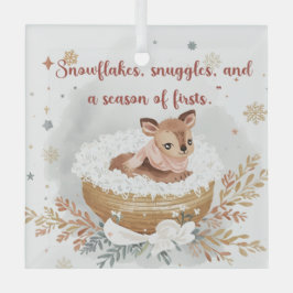  Snowflakes, Snuggles & A Season of Firsts  Ornament Aus Glas