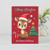 Snowflakes & Snuggles Christmas card Einladung (Stehend Vorderseite)