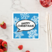 Snowflakes Speech Buble Fun Retro Comic Book Serviette (Beispiel)