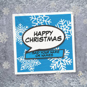Snowflakes Speech Buble Fun Retro Comic Book Serviette