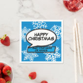 Snowflakes Speech Buble Fun Retro Comic Book Serviette (Beispiel)