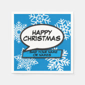 Snowflakes Speech Buble Fun Retro Comic Book Serviette (Vorderseite)