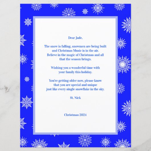 Snowflakes St. Nick Letter (Vorderseite)