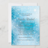 Snowflakes Star von David Bat Mitzvah Einladung (Vorderseite)