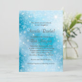 Snowflakes Star von David Bat Mitzvah Einladung (Stehend Vorderseite)