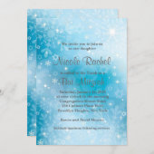 Snowflakes Star von David Bat Mitzvah Einladung (Vorne/Hinten)