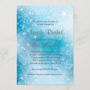 Snowflakes Star von David Bat Mitzvah Einladung