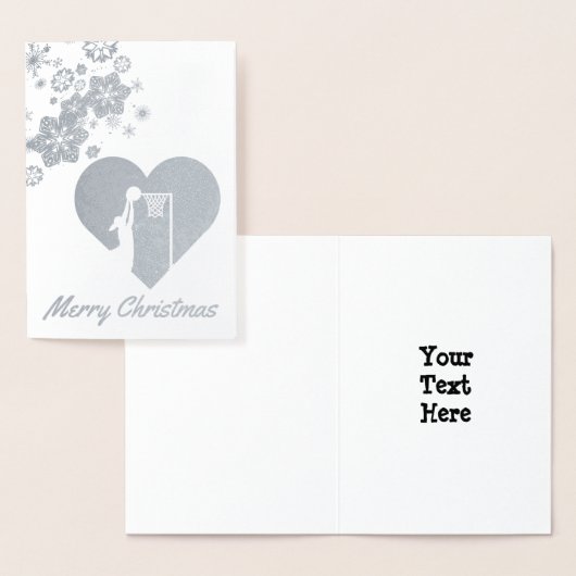 Snowflakes Thema Netball Weihnachten Folienkarte (Anzeige)