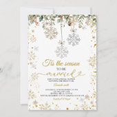 Snowflakes Tis The Season to Be Married Bridal  Einladung (Vorderseite)
