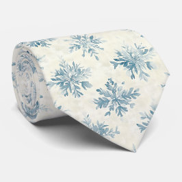 Snowflakes Watercolor Blue Krawatte