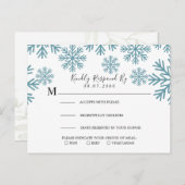 Snowflakes Wedding RSVP Card Einladungspostkarte (Vorne/Hinten)