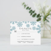Snowflakes Wedding RSVP Card Einladungspostkarte (Stehend Vorderseite)