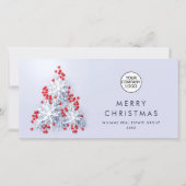 Snowflakes Weihnachtsbaum Firmengrüße Feiertagskarte (Vorderseite)