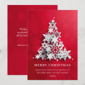 Snowflakes Weihnachtsbaum Firmengrüße Feiertagskarte (Vorne/Hinten)
