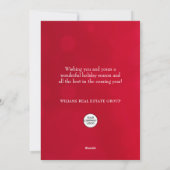 Snowflakes Weihnachtsbaum Firmengrüße Feiertagskarte (Rückseite)