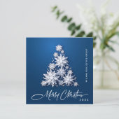 Snowflakes Weihnachtsbaum Firmengrüße Feiertagskarte (Stehend Vorderseite)