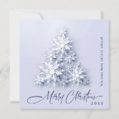 Snowflakes Weihnachtsbaum Firmengrüße Feiertagskarte (Vorderseite)