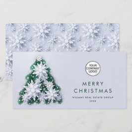 Snowflakes Weihnachtsbaum Firmengrüße Feiertagskarte